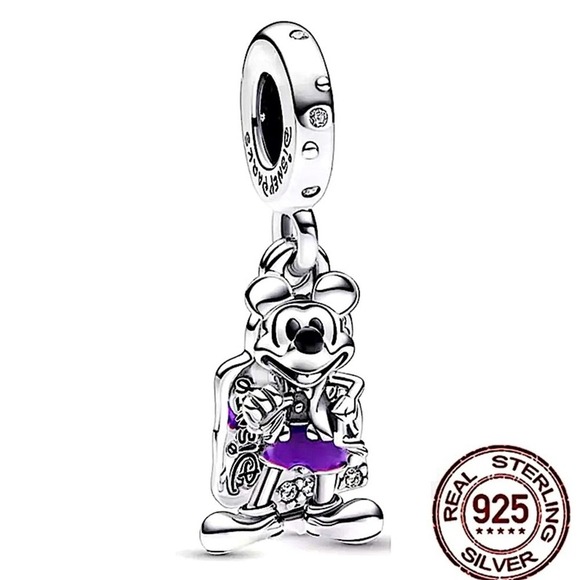 Sterling Silver Mickey Mouse Charm For Charm Bracelet - Picture 1 of 1